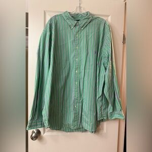 Ralph Lauren Green Purple Striped Button Down Shirt Men’s 3XB